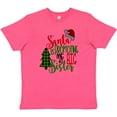 thumbnail image 3 of Inktastic Santa is Promoting Me to Big Sister Green Plaid Tree Youth T-Shirt, 3 of 5