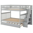 thumbnail image 6 of Tcbosik Full Over Full Bunk Bed With Trundle And Staircase,Gray, 6 of 9