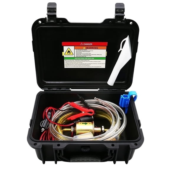 Steauty 12V 30GPH Fuel Transfer Pump - Patented Pulley Lead Pipe, Copper Motor/High-Strength Polymer Body - Gas/Diesel, Trucks/Cars/SUVs/UTVs/Boats/RV