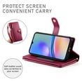 thumbnail image 4 of For Samsung Galaxy A05s 6.7-inch Wallet Case for Women Men Multi-Card Slots Zipper Pocket Lanyard Strap Wristlet Leather Phone Case,Red,For Samsung Galaxy A05s, 4 of 7