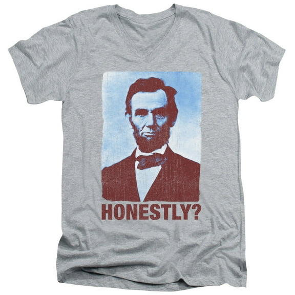- Honestly Abe - Slim Fit V Neck Shirt - X-Large