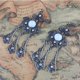 thumbnail image 2 of Mujeres Boho Vintage Metal Flor Borla de Cristal Pendientes Colgantes Pendientes de Oreja Joyería, 2 of 6