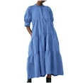 thumbnail image 2 of Gspmoly Robes Décontractées pour Femmes, Mode d'Été pour Femmes Robe Décontractée à Manches Courtes avec Fente à Col Rond Imprimée Robes de Mariage pour Femmes Articles en Liquidation, 2 of 6