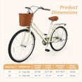 thumbnail image 3 of Costway 26-Inch Beach Cruiser Bike,with Adjustable Seat, Woven Basket & Rear Rack, Beige, 3 of 10