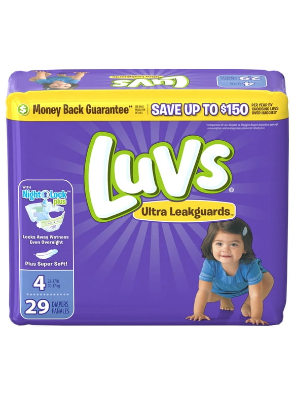 Luvs Triple Leakguards Extra Absorbent Diapers, Size 4, 29 Ct