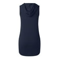 thumbnail image 4 of ERkkoi Plus Size Womens Summer Dresses Casual Soli Drawstring Sleeveless Hooded Sundresses For Women Navy L, 4 of 6
