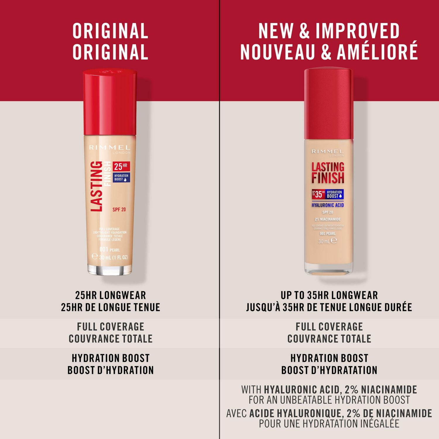 Rimmel Lasting Finish 35 Hour Foundation, Long-Wearing, Hydrating, Vegan Formula, Full-Coverage, Up to 35hr wear