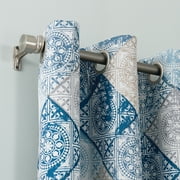 Sun Zero Terez Distressed Medallion Energy Efficient Grommet Curtain Panel, 54.00 X 84.00