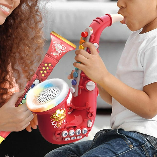 Saxofón De Juguete Con 8 Teclas De Colores, Instrumento Musical Simulado De ABS, Portátil Y Educativo Para Niños De Todas Las Edades