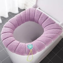 YgkuHd Toilet Seat Cover, Household Toilet Mat Washable Toilet Seat Cover Can Be Used To Sit Toilet Mat Cover Knitted Warm Toilet Cover Washable D Shapetoilet Seat Cushion (Purple)