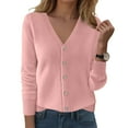 thumbnail image 2 of adviicd Cardigan Open Front Button Up Sweaters for Women Long Sleeve Vneck Shrug Top Cropped Cardigan Jackets Pink, XL, 2 of 4