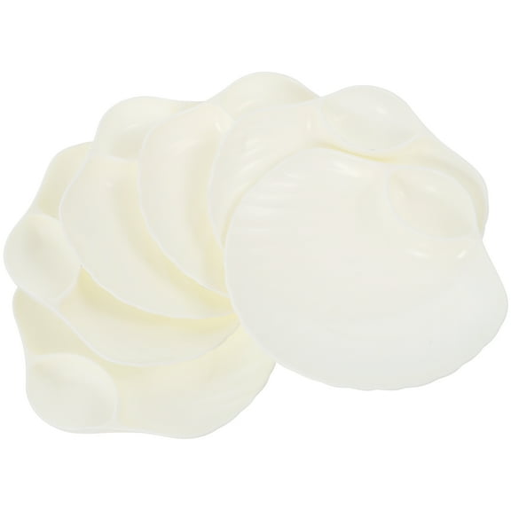 Raindrops 6Pcs Dumpling Dipping Plate Reusable Sushi Plate Dumpling Dipping Dish Shell Shape Plate