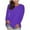 Purple, variant on Womens Tops Sawvnm Women's Fashion Solid Loose Long Sleeve T-shirt Pullover Tops