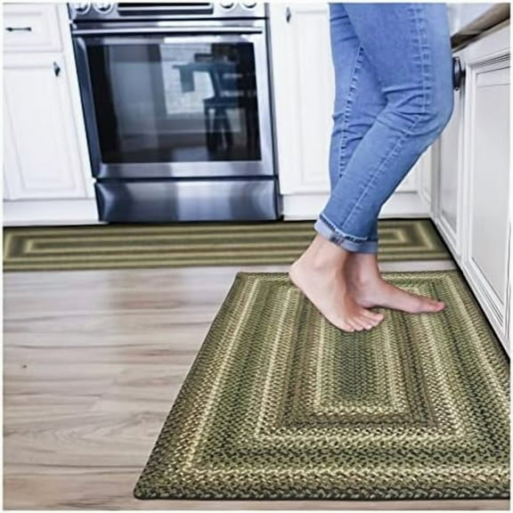 Pinecone Jute Braided Rug 20x30 – Country Style Braided Kitchen Rugs for Country Decor$$Home Decor, Kitchen, & Other