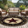 thumbnail image 5 of Vintage Farmhouse Round Area Rug 5 FT, Non Slip Bedroom Area Rug, Country Wesern Texas Star Retro Washable Circular Carpet Non-Shedding Floor Mat for Kitchen Dining Room Foyer Balcony Dorm, 5 of 9