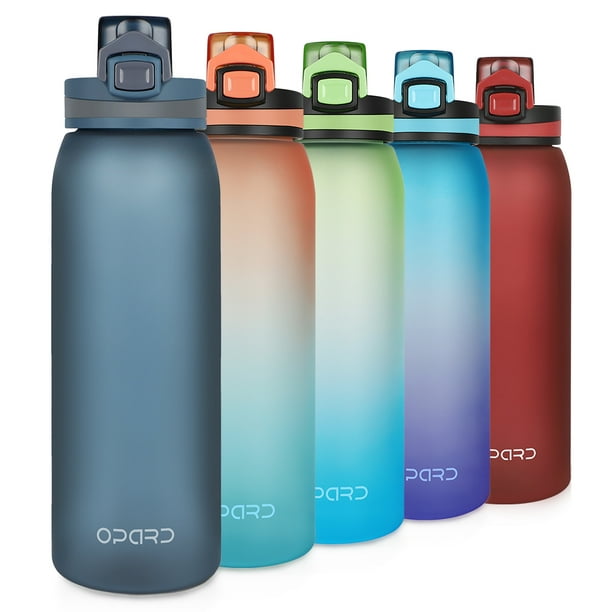 Opard 30oz Sports Water Bottle With Leak Proof Flip Top Lid Bpa Free Tritan Reusable Plastic For