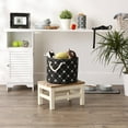 thumbnail image 3 of Design Imports CAMZ14214 Polyester Trellis Paw Round Pet Bin, Black - Small, 3 of 4