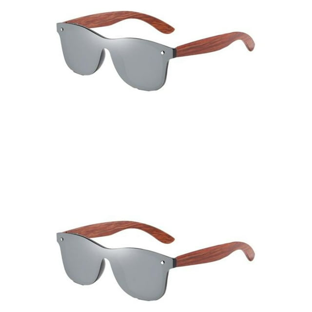 Decodeary Protection Bois Mode Lentille Colorée Options Monture Légère Argent 2 Ensembles