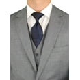 thumbnail image 2 of Mens Ticket Pocket 3-piece Gray Wool Trim Fit Vested Suit, 2 of 3