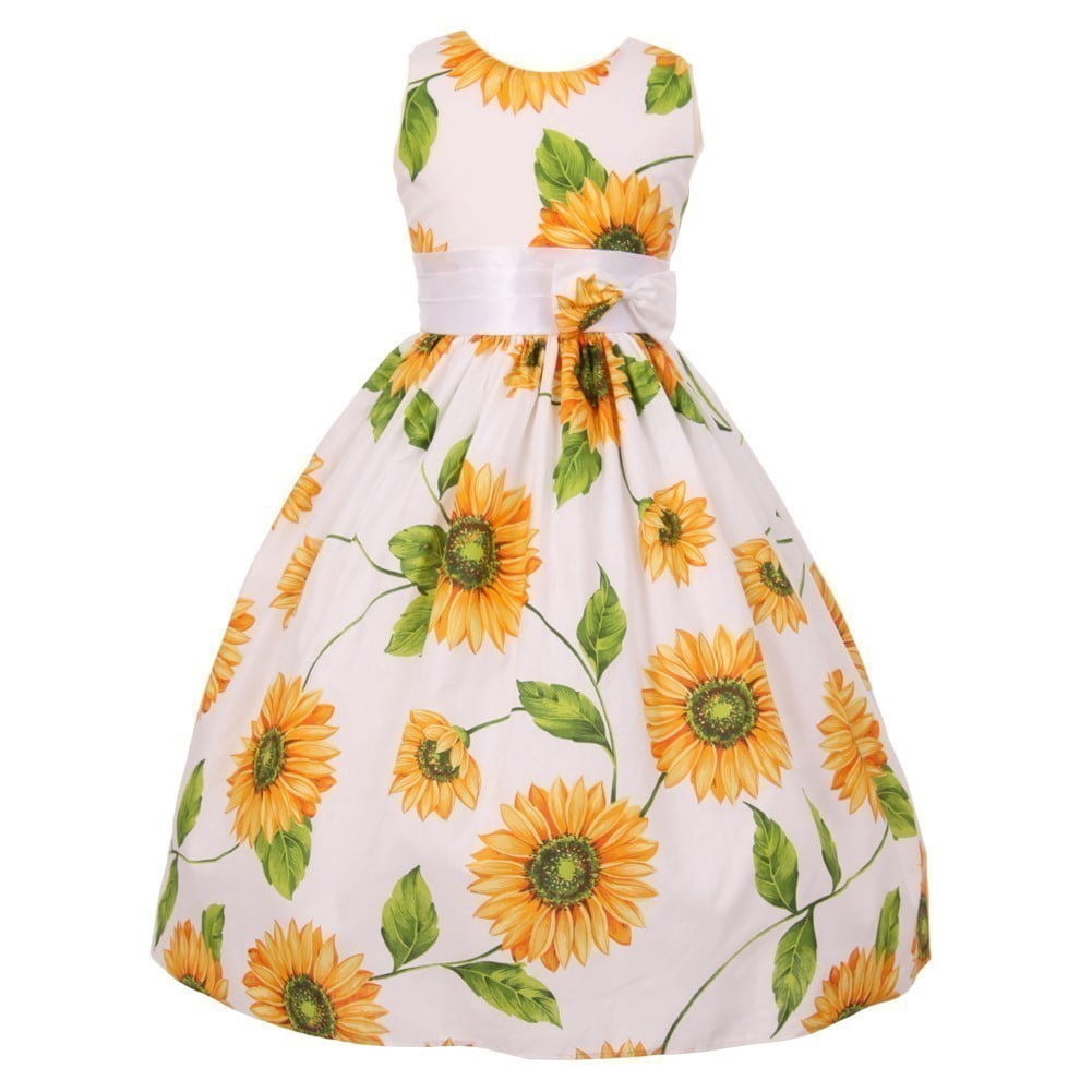 flower girl dress with sunflower
