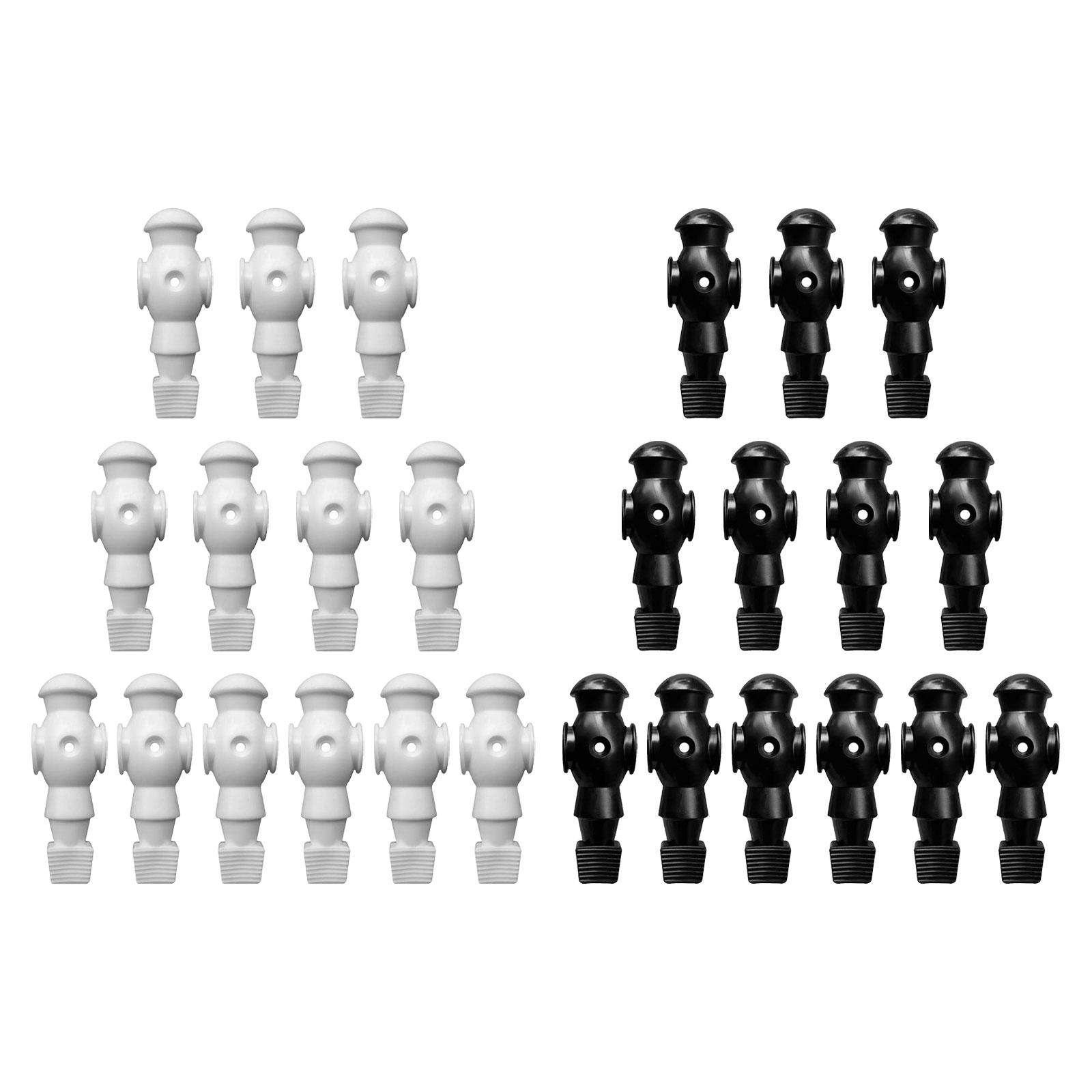 DimyFew 26Pcs Table Soccer Men Player Foosball Soccer Table Football Men Football Player Black White