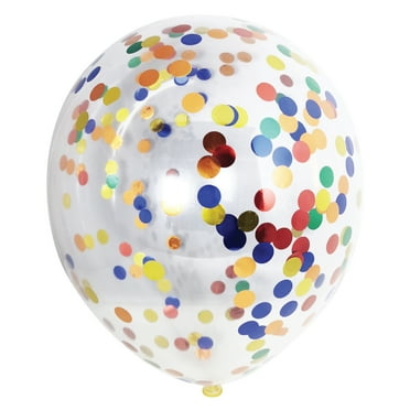 12" Multi-Color Foil Confetti Balloons, 5 Count, by Way To Celebrate