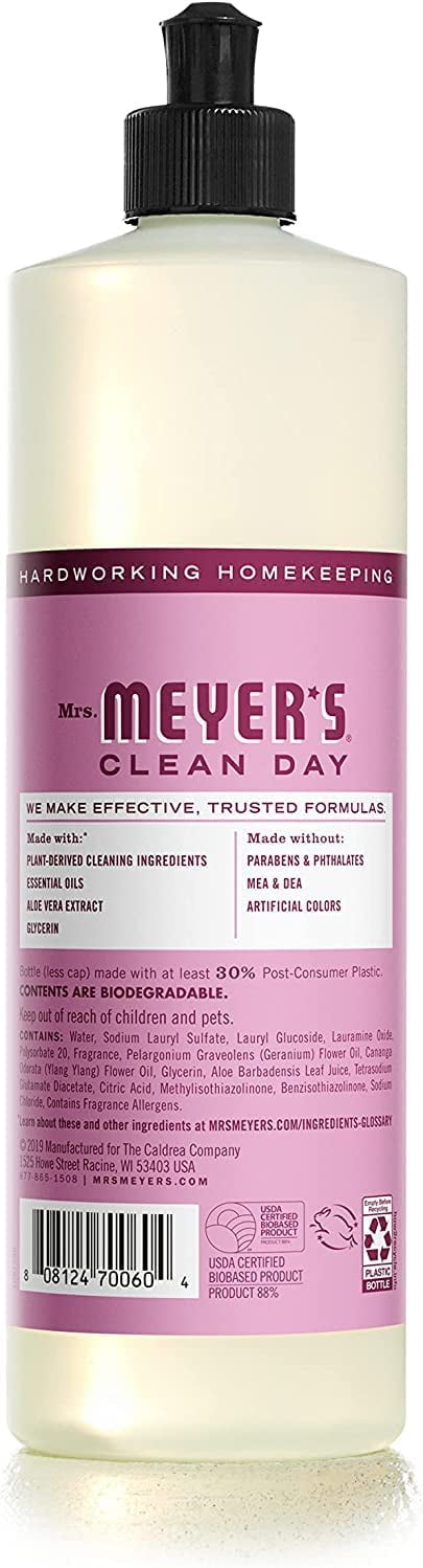Mrs. Meyer's Spring Dish Soap 3 Scent Variety, 1 Lilac, 1 Mint, 1 Peony, 1 CT