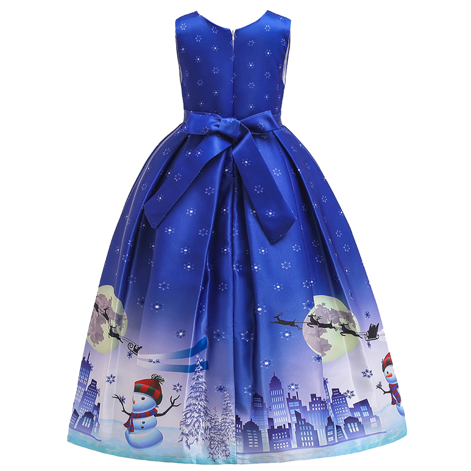 FDDMis Green Satin Dress Red White and Blue Dresses for Girls Boy Baptism Outfit Girls Holiday Outfits Gifts for Age 8-10 Baby Girl Summer Clothes, Blue 12-13 Years