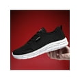 thumbnail image 7 of Oucaili Men Walking Shoes Mesh Breathable Casual Running Lace Up Sneakers Black White 7.5, 7 of 7