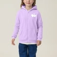 thumbnail image 5 of Lenpel Girls' Zip up Hoodies Casual Long Sleeve Heart Printed Hooded Sweatshirts Fleece Outwear Jackets with Pockets(Purple,12-13 Years), 5 of 7