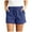 Blue, variant on Women's Shorts Summer Solid Color High Waist Straight Drawstring Loose Casual Pocket Pants