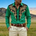 thumbnail image 2 of Camisetas de Navidad de Manga Larga de los Hombres de Moda Casual de Manga Larga Turndown Collar Blusa para Primavera Invierno Al Aire Libre Diario, 2 of 4