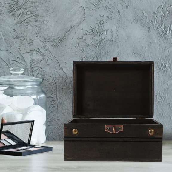 SEWCHICS treasure holder box Storage Box Retro Style Wood Jewelry Storage 1Pack Home Decoration