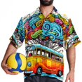 thumbnail image 4 of Mind car Men's Spread Collar Poplin Beach Shirts - Casual Printed Button Down Short Sleeve Summer Tops for Unisex, 4 of 6