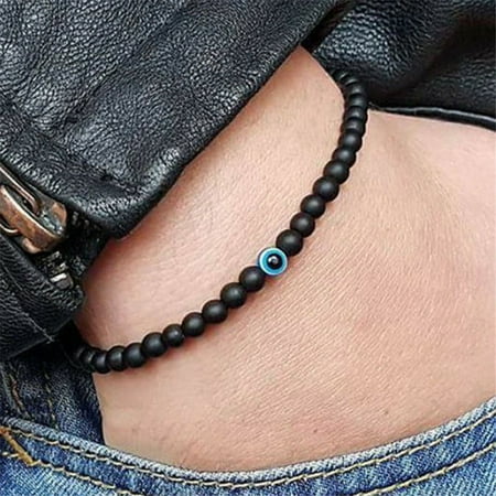 Heepo Fashion Men Boy Evil Eye Dull Polish Stones Bead Heepo Fashion Men Boy Evil Eye Dull Polish Stones Bead Bracelet Jewelry Birthday Gift