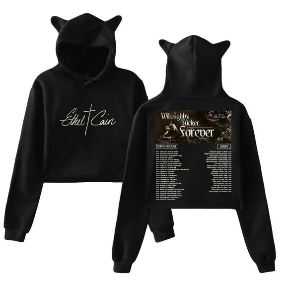 Ethel Cain The Willoughby Tucker Forever Tour Cat Ears Crop Top Long Sleeve Streetwear Women's Hoodie