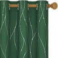 thumbnail image 5 of Deconovo Silver Printed Blackout Curtains - 2 Panels, Wave Dots Pattern, Grommet Top, 42"x95", Thermal Insulated Drapes for Bedroom & Living Room, Dark Forest Green, 5 of 10