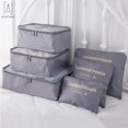 thumbnail image 3 of Gustave 6 Pack Travel Storage Bag Multi-functional Sorting Packages Luggage Travel Packing Pouches Household Portable Waterproof Organizer "Gray", 3 of 9