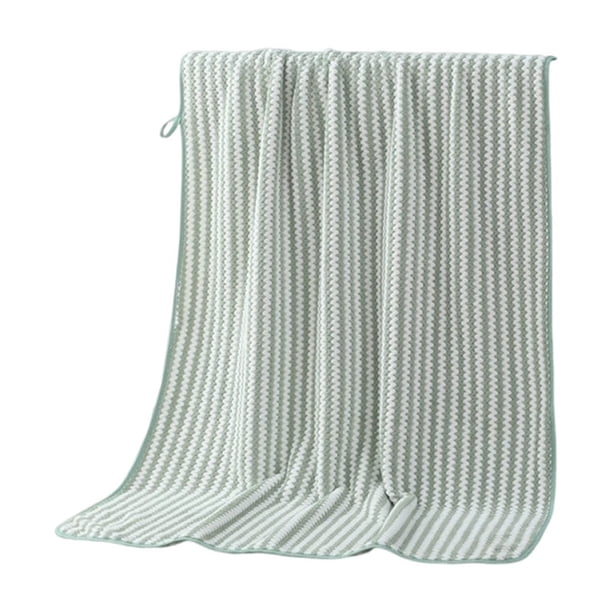 Toalla de baño de felpa para adultos, suave y absorbente para el cabello y el cuerpo, de secado rápido, a rayas, ideal para el hogar, el gimnasio, la piscina y la playa.