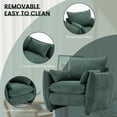thumbnail image 7 of GNIXUU Chenille Oversized Accent Armchair, 35.8 " Wide Comfy Upholstered Reading Armchairs with Removable Pillows & Side Pockets, Modern Lounge Chairs for Small Living Room, Bedroom, Office,Green, 7 of 7