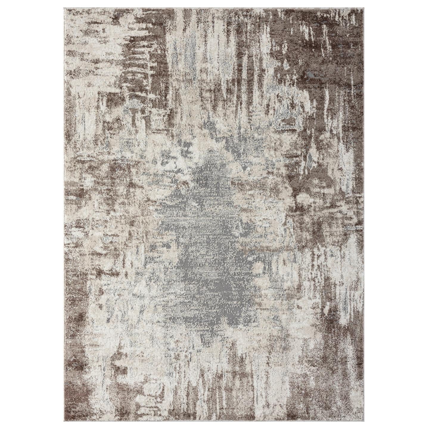 Luxe Weavers Euston Collection Abstract Area Rug 7680 Brown 5x7