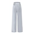 thumbnail image 4 of Aofany Women's Solid Color Cotton Linen Pants Clearance Light Weight Fit Long Palazzo Pants Casual Loose Flowy Elastic High Waist Wide Leg Stretch Lounge with Pockets Comfy Summer Trousers, 4 of 4