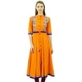 thumbnail image 1 of Bimba Women Anarkali Kurti Long Flared Tunic Cotton Kurta Indian Ethnic Blouse, 1 of 9