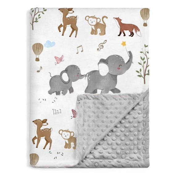 Manta para Bebé BOPRIO 76x102 cm Suave Minky Diseño de Bosque