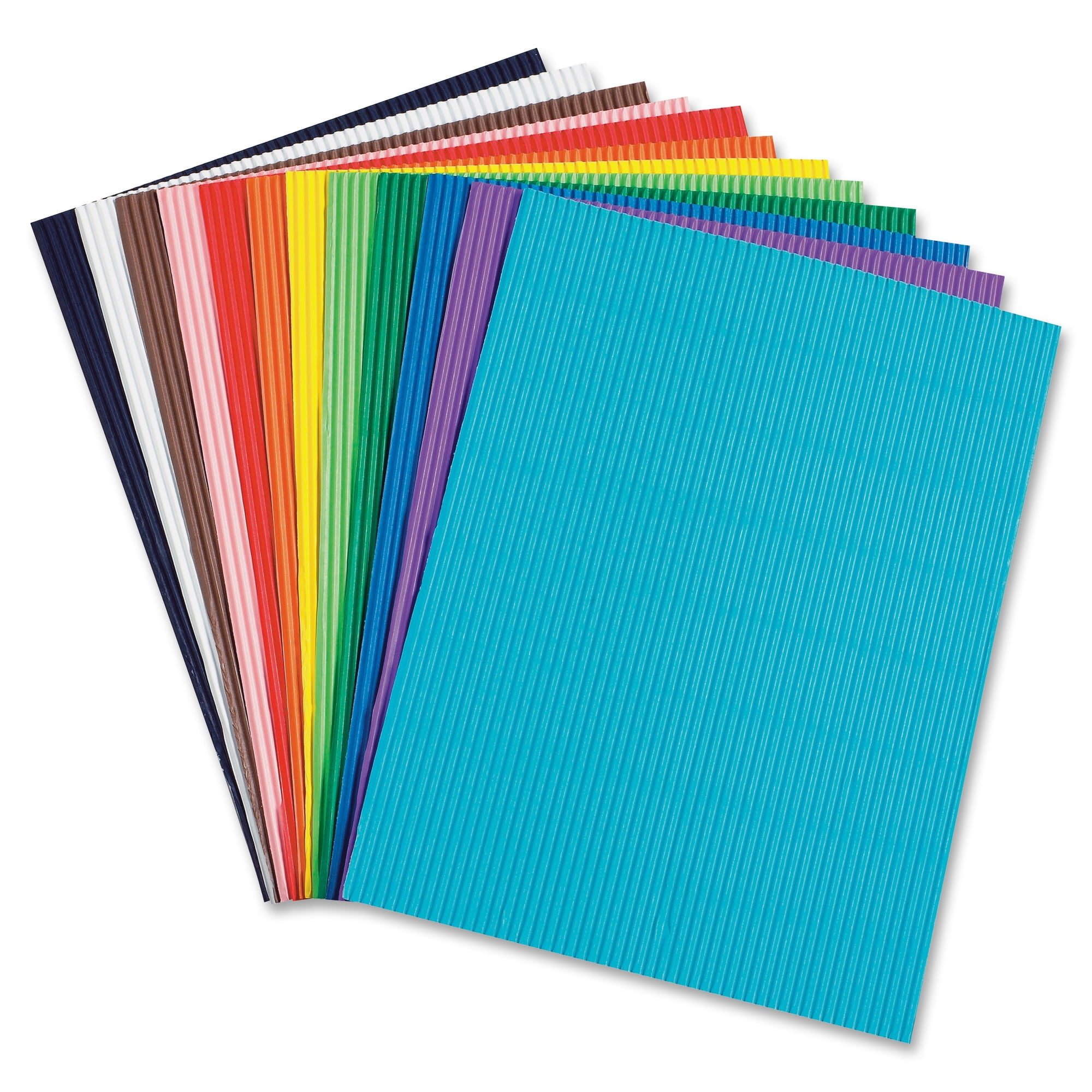Corobuff Corrugated Paper Assorted Bright Color Pack of 12 School Specialty 006321 12 Sheets 12 X 16 in
