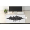 thumbnail image 2 of City Computer Mouse Pad, Pattern of Contemporary Art Style Silhouettes of Buildings Paint Drops, Rectangle Non-Slip Rubber Mousepad X-Large, 35" x 15", White and Charcoal Grey, by Ambesonne, 2 of 2