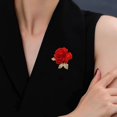 thumbnail image 3 of Ziurtnc Luxury Rose Flower Shape Brooch Shining Rhinestones Pin Elegant Suit Coat Overcoat Badge Clothes Accessories, 3 of 7