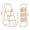 Light beige + Aluminum, variant on Foldable 3 Step Ladder for Adults with Wide Anti-Slip Pedal, Aluminium Lightweight Step Stool for Home Kitchen Office, 450 lbs Capacity, Brown