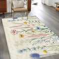 thumbnail image 3 of Spring Floral Area Rugs 4x6 for Living Room, Summer Farmhouse Vintage Botanical Non Slip Washable Rug Runner, Low Pile Indoor Floor Carpet Mat Bathroom Rugs for Bedroom, Kids Room, 3 of 9