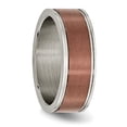 thumbnail image 4 of Chisel Titanium Brushed Center Brown IP-plated 8mm Grooved Edge Band, 4 of 7